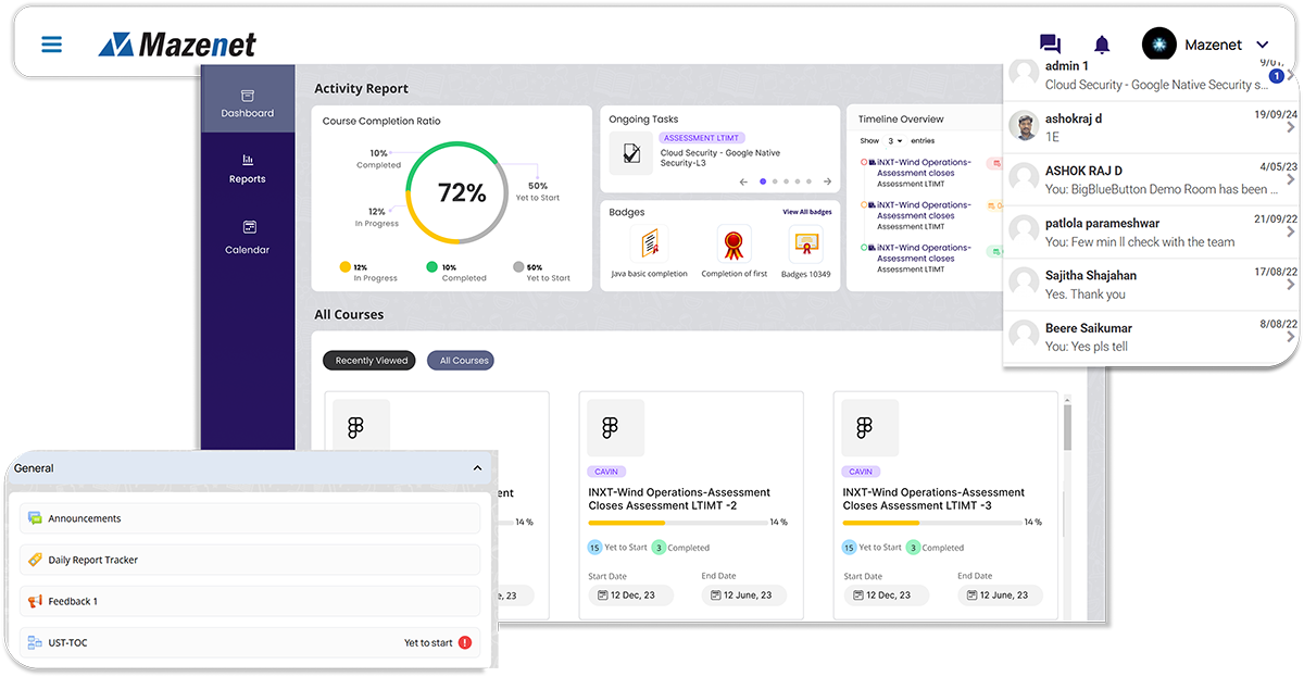 Mazenet AI corporate training application home page