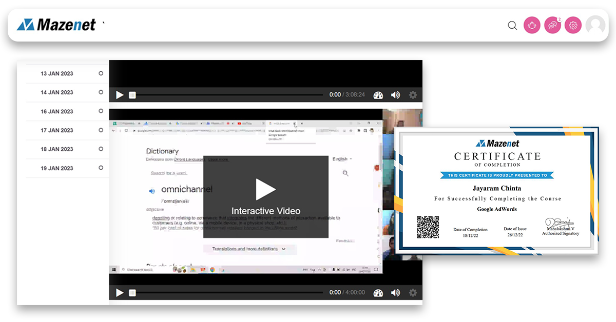 Video-based corporate training learning platform